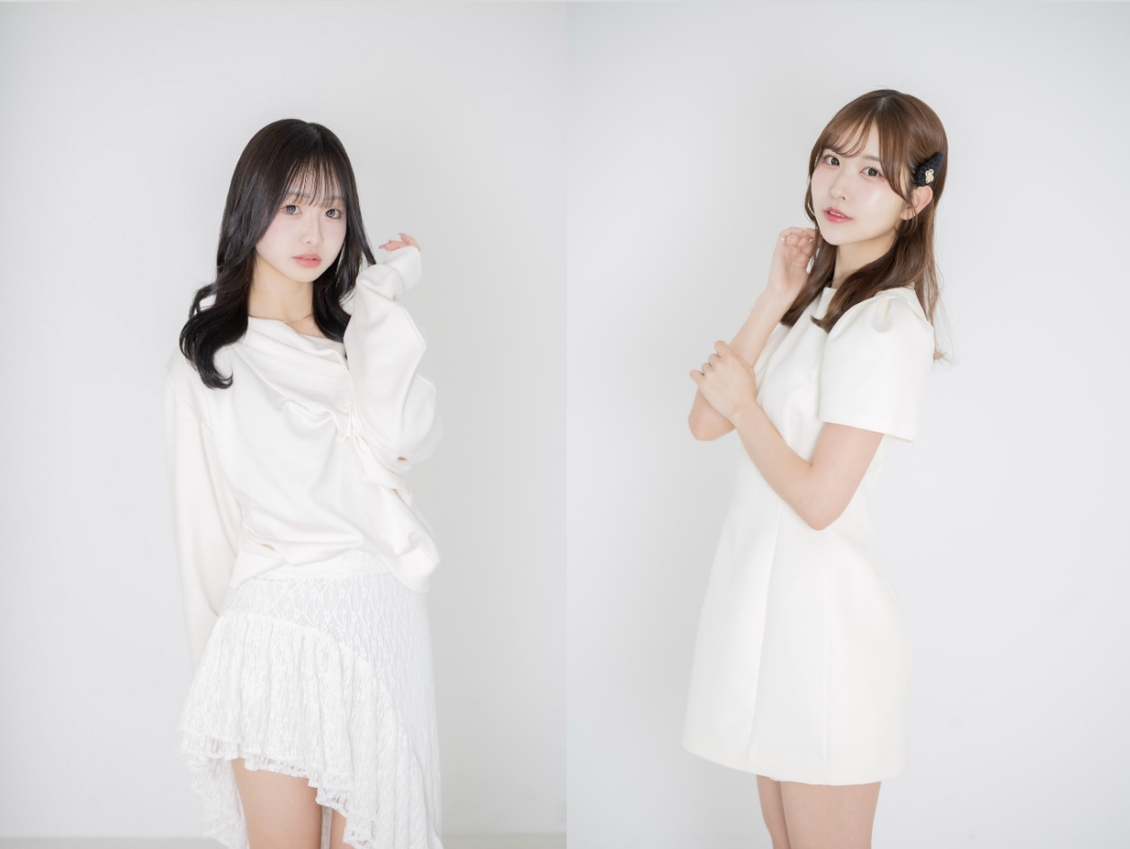 虹色の飛行少女の新メンバーである東莉央と内藤桃子。