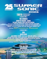 「SUMMER SONIC 2026」TOKYO公演の出演者一覧。