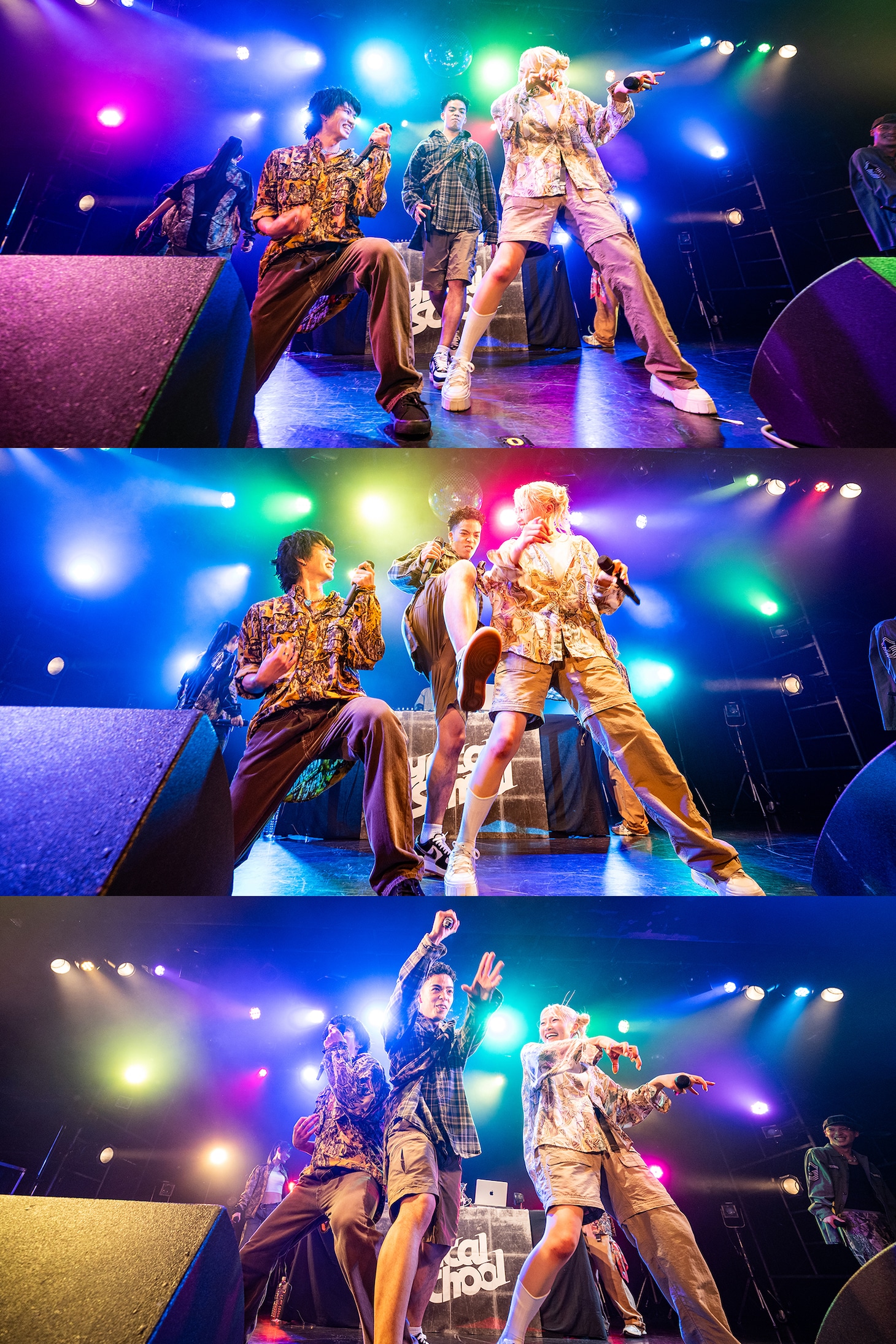 間奏で遊ぶryuya、malik、sayo（左から）。