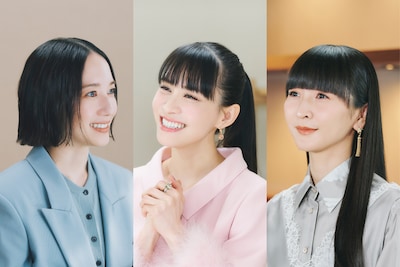 インタビューに答えるPerfume。左から、のっち、あ～ちゃん、かしゆか。