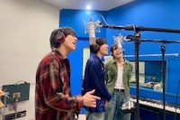 佐藤三兄弟のレコーディングの様子。