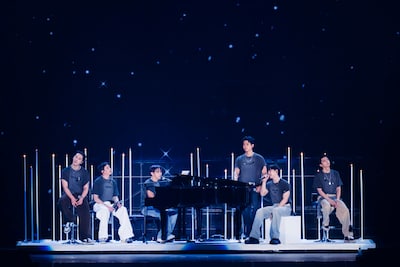 2PM。日本デビュー15周年記念コンサート「2PM Japan 15th Anniversary Concert "THE RETURN" in TOKYO DOME」より。（撮影：田中聖太郎写真事務所）