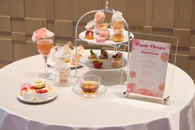 シェラトングランドホテル広島がTWICEとのコラボアフタヌーンティー「Candy Dream」で提供するメニュー。