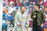 美川憲一が重いものを持ち上げるモノマネを披露するコロッケ。
