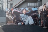 東京・原宿の竹下口パークに掲出された「Jung Kook for Calvin Klein」キャンペーンビジュアル。