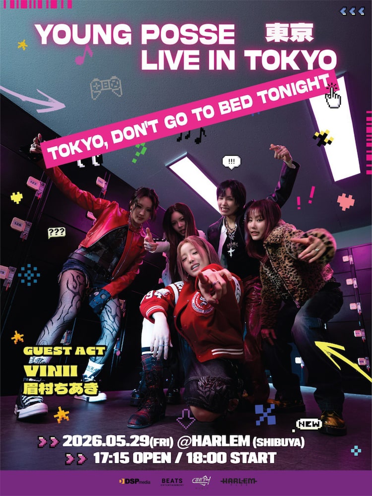 「YOUNG POSSE LIVE IN TOKYO [TOKYO, DON'T GO TO BED TONIGHT]」フライヤー