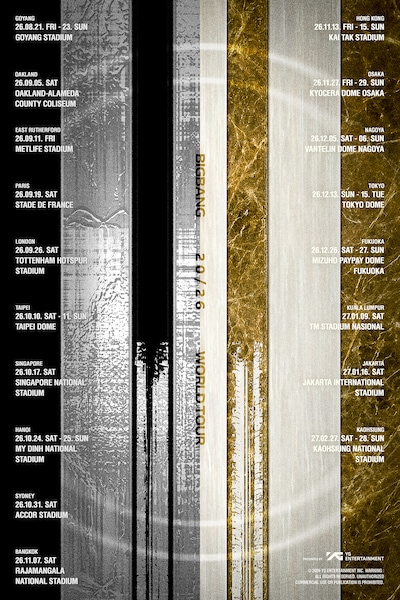 「BIGBANG 20/26 WORLD TOUR」のスケジュール。