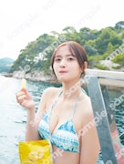 金川紗耶（乃木坂46）1st写真集「好きのグラデーション」封入特典のポストカード絵柄。（撮影：三宮幹史）