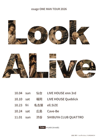 「osage ONE MAN TOUR 2026『Look ALive』」告知ビジュアル