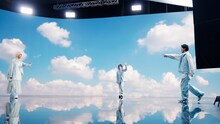 Mrs. GREEN APPLEが出演するCM「眼鏡市場『空景色』篇」撮影の様子。