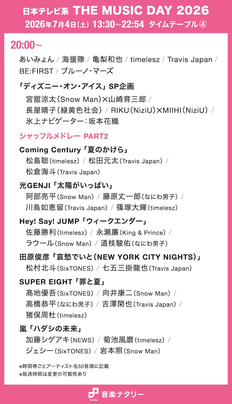 the music day 2026 タイム テーブル