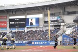 マリーンズファンの拍手の中、グラウンドを去る沢村玲（ONE N' ONLY）。