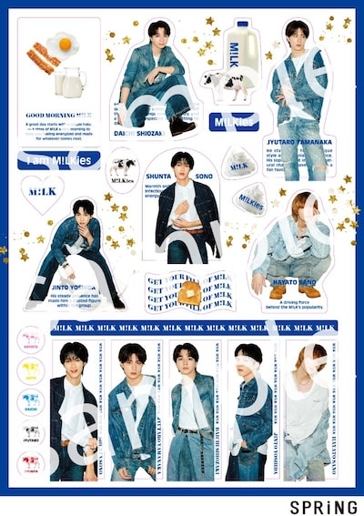 「SPRiNG」9月号に付属する、M!LKオリジナルステッカー。