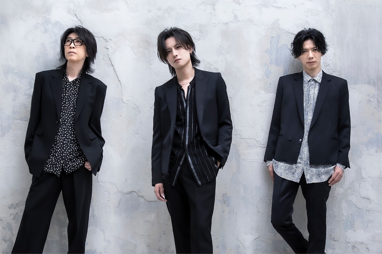 WANDS。左から木村真也（Key）、上原大史（Vo）、柴崎浩（G）。