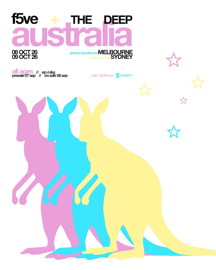 「f5ve + the deep: f4n m33t australia」告知ビジュアル