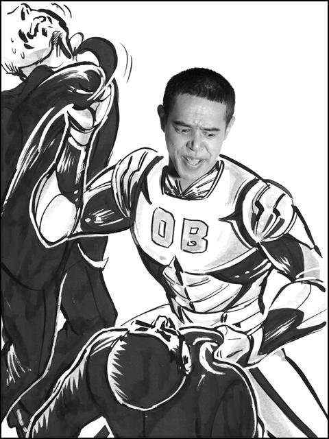 敵を懲らしめるオバマン。(c)リバートップ (c)ソニー・デジタルエンタテインメント