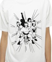 「トツギーノ×タイムカプセル」6人の花嫁Tシャツ（ホワイト）のイラスト詳細。(c) Bakarhythm / (c) 2009 BEAMS