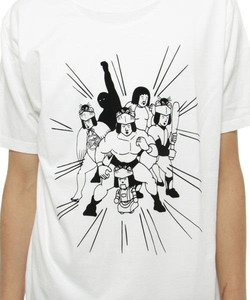 「トツギーノ×タイムカプセル」6人の花嫁Tシャツ（ホワイト）のイラスト詳細。(c) Bakarhythm / (c) 2009 BEAMS
