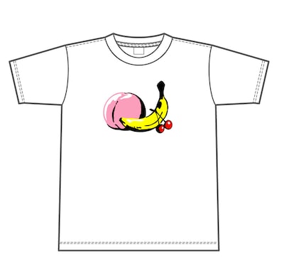 「楽しんご♥Tシャツ」、2000円。サイズはS・M・Lが用意されている。