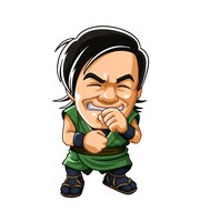 「びっくりぱちんこ 爽快 水戸黄門2」に登場するザ!!トラベラーズplus・はんにゃ川島のアニメキャラクター。(c)KYHD.2010