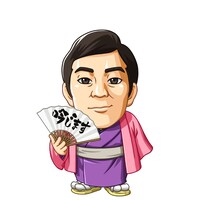 「びっくりぱちんこ 爽快 水戸黄門2」に登場するザ!!トラベラーズplus・天津木村のアニメキャラクター。(c)KYHD.2010