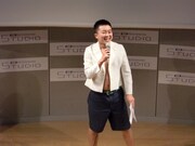 イベントのMCを務めたチョコレートプラネットの松尾アンダーグランド。