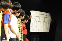 トーナメント表の発表。（写真提供：卓球王国）