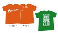 Tシャツ。オレンジとグリーンの2種類でサイズはXS、S、M、L。価格は各2500円。