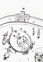 「全国社会人ハレンチ選手権大会決勝」。「この絵画には深いテーマ、メッセージがある」という小出水。3人でエッチをしてるイメージで、大きな卵子を取り合っているさまを描いているという。