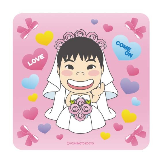 花子ちゃん幸せカモ～ンミニタオル。価格は420円。マイクロファイバー仕様なので、汗ばむこの季節にぴったりの商品となっている。