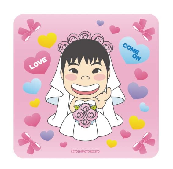 花子ちゃん幸せカモ～ンミニタオル。価格は420円。マイクロファイバー仕様なので、汗ばむこの季節にぴったりの商品となっている。