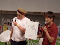 川島の絵描き歌「頭の上にカマキリ乗ってます」。