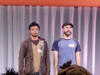 写真はCRICKET。インド人とオーストラリア人のコンビ。スポーツやトイレなどさまざまな物事に関して、日本、インド、オーストラリアの違いをわかりやすく紹介したが2回戦敗退となった。