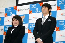 森三中・黒沢（左）と品川庄司・品川（右）。