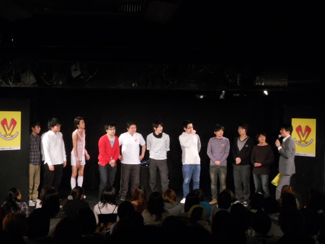 下北沢・駅前劇場にて行われた「Munasawa King Live ♯6 エチュードイベント2『14-3=11』」。チョップリン、フラミンゴ、夜ふかしの会の鈴木、砂川、大重、ライス、畑中しんじろうが出演。3チームに分かれて即興コントを繰り広げた。