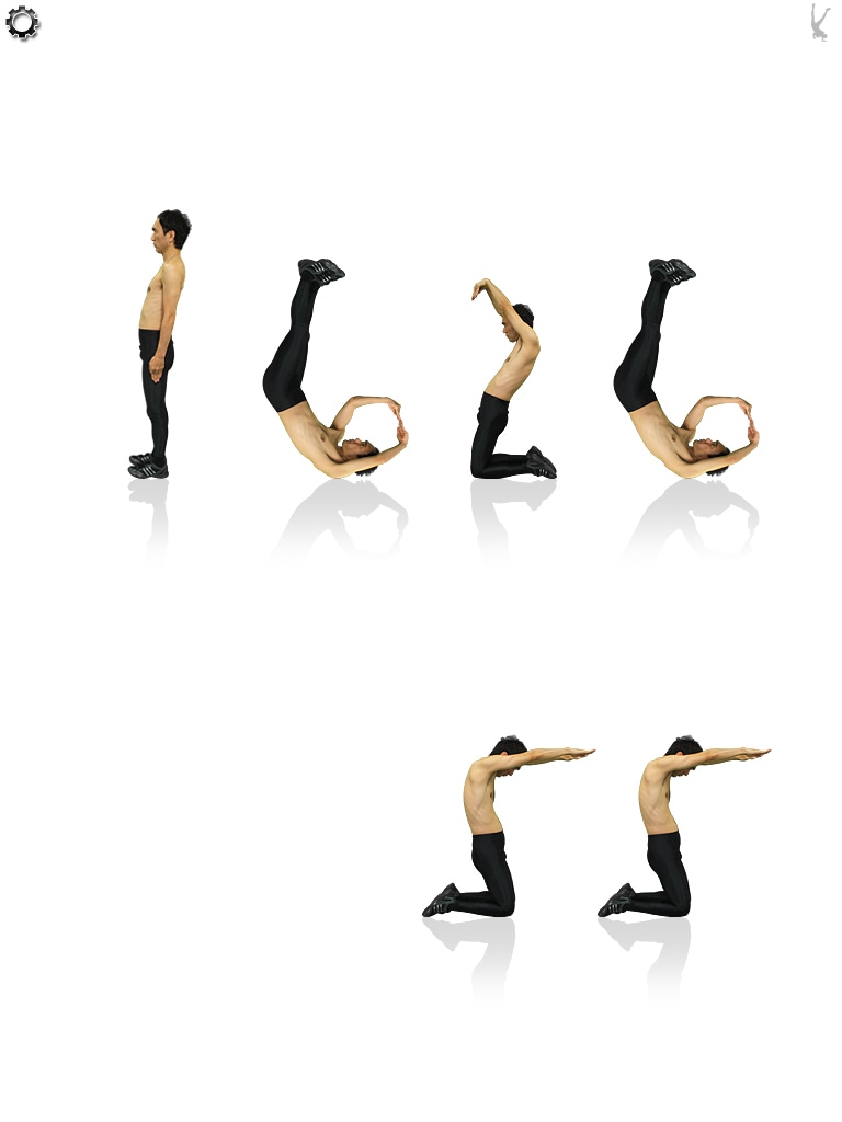 iPad専用アプリ「江頭2:50の オレが時計だ～ほぼ実寸大?!～（for iPad）」の「人時計」画面（縦置き）。