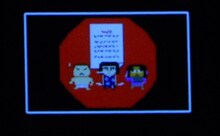 幕間に流れるゲームアニメーション。写真はエージェントの椿鬼奴、アホマイルド坂本、しんじ、そしてロボットに関する重要な書類。これらが登場人物の人生を変えていく。