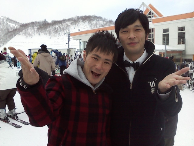 「RG vs ハブ ジャッジ熊谷」の収録で新潟県湯沢を訪れたガリットチュウ熊谷とカラテカ入江。