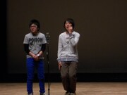 東京福祉大学と亜細亜大学のコンビ・はりねずみ。「今春休みだから旅行に行きたい」という出だしに、学生の多い会場も一気に話に引き込まれた。