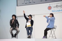 「エール,ラフ＆ピーストークショーSP」に登場したトータルテンボスと森三中・黒沢。黒沢は「NSC在学中は、トータルテンボスさんは怖い先輩でした」と告白する場面も。映画「クロサワ映画2」の見どころを聞かれると「（オアシズ）大久保佳代子さんの濡れ場シーンがあるのですが、監督は『薄汚ねぇ～な!!』とおっしゃっていました」と暴露した。