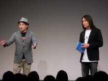 司会を務めた星野卓也と狩野英孝。11年前上京したての頃を思い出したという狩野は「とんねるずの大ファンで、最初に会う芸能人は木梨さんと決めていた」と当時のエピソードを語った。しかし実際最初に会ったのは和田勉だったという。