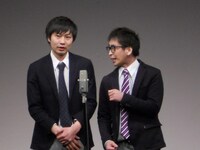 若手紹介コーナーに登場した野球家族。漫才では根本が自分の名前を連呼する場面も。MCの星野は名前が漢字も一緒ということで「この“卓也”はまぁ太るから気をつけて！」とアドバイスした。