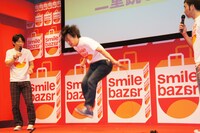 3回連続二重跳びに挑戦したフルーツポンチ村上（中央）。ペナルティ・ワッキー（右）はそんな村上の姿を「死にかけのニワトリみたい」と表現した。