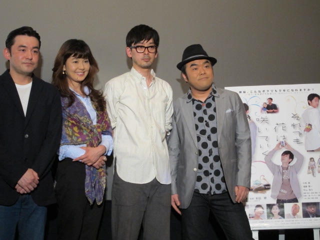 映画「それでも花は咲いていく」の舞台挨拶に登場した監督の前田健、仁科貴、南野陽子、滝藤賢一。本日5月7日（土）より東京・テアトル新宿、キネカ大森をはじめ、全国順次ロードショー。
