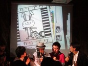 ヒカリゴケのチラシ。会場から「かわいい」と声があがり、「こういうチラシを作らないとな」と若手ベテランメンバーは反省。