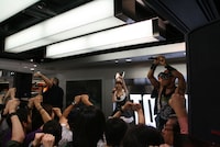 大阪・タワーレコード難波店 4Fイベントスペースにて行われた、ビッグポルノ第2弾シングル「La buffo」（ラ・ブフォ）発売記念イベントの様子。(c)吉本興業