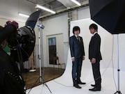 スーツ姿の撮影。