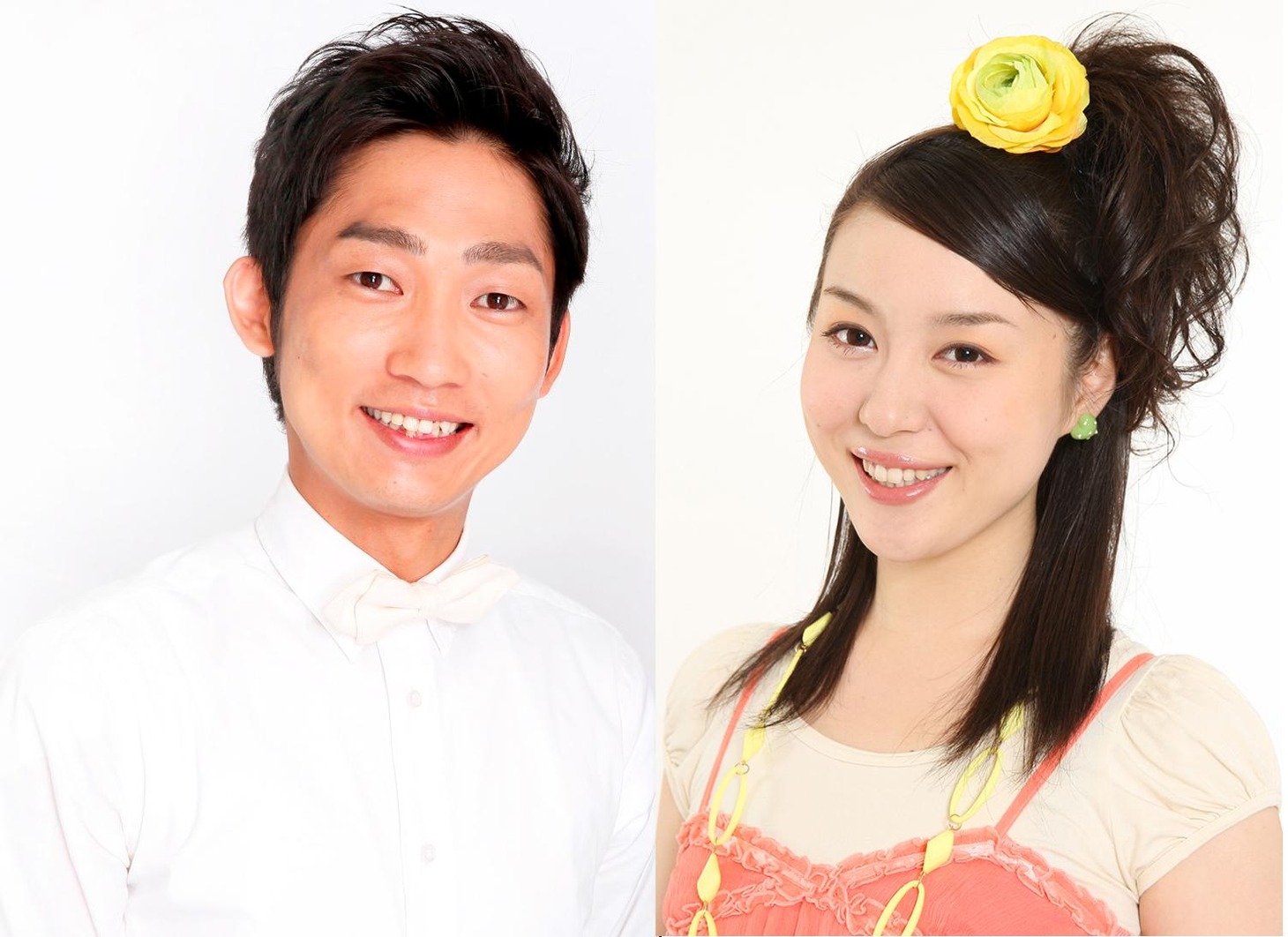 新番組「ノンスタ石田のガクショク！」でMCを務めるNON STYLE石田と宇都宮まき。毎月第1金曜深夜に放送。(c)ABC