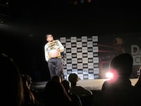 東京・Shibuya O-EASTにて行われた「Kinect」のダンスゲーム「Dance Central」発売記念パーティに登場したダイノジ大地。