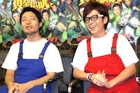 藤森の休養について、中田（左）は「さほど僕としては影響がなかった。復帰して『あれ？ 1人多いな？』と思った」とコメント。藤森（右）は「解散だな！」と憤っていた。